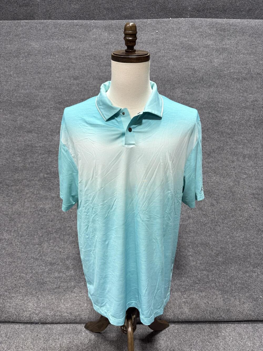 Greg Norman For Tasso Elba Polo Shirt Mens XL Blue PlayDry Golf Performance Top